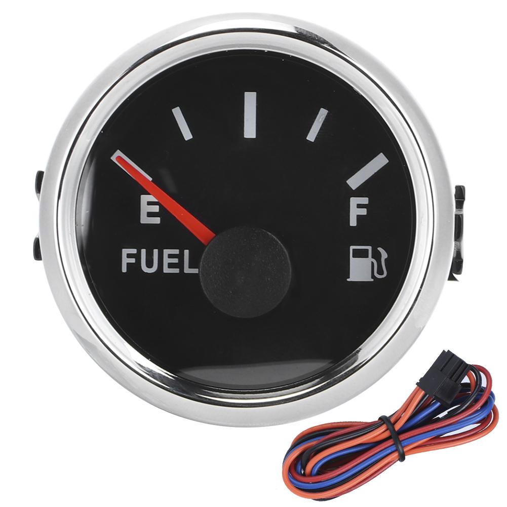 52mm 2in Fuel Oil Tank Level Gauge 0 190ohm Signal Pointer Meter for Marine Boat Car Black background