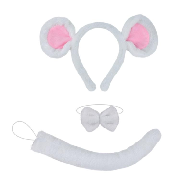 Animal Cosplay Costume Child Mouse Cosplay Set Including Headband Tail Bowtie and Nose