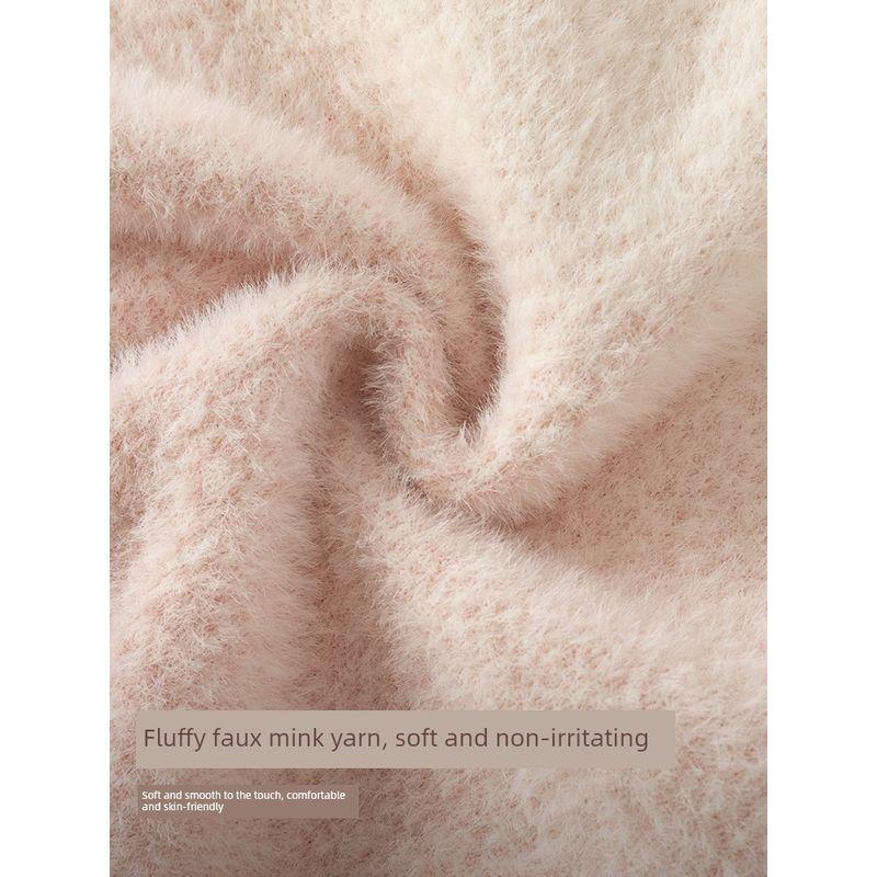 David Bella Kidsren's Sweater Pullover Warm Winter Clothing New Style Girls Sweet Gradient Pink Imitation Mink Velvet Top