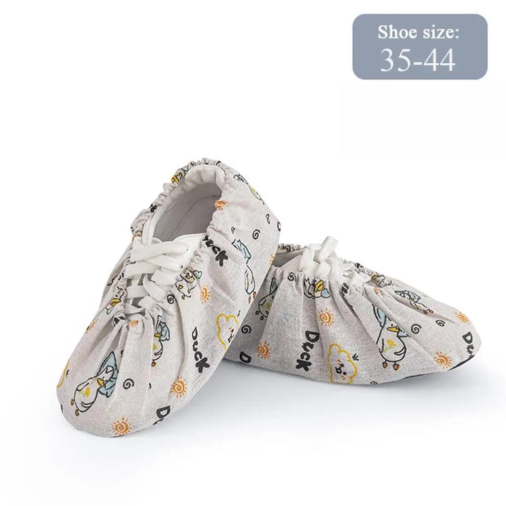 Printing Shoe Covers Non-Slip Indoor Shoes Case Reusable Shoe Cover Adult Foot Cover Protector Washable Overshoes Household