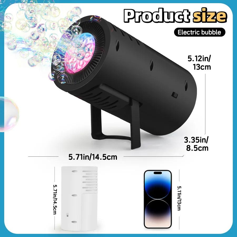 Non-Toxic Bubbles Machine Handheld With Light Eletric Automatic Bubble Soap Blowing Toy Children Indoor Outdoor Wedding Party Props Game