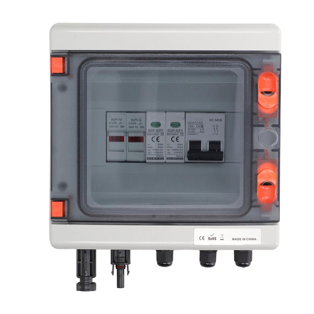 Φωτοβολταϊκό κουτί συνδυαστή 2 σειρών 15A ασφάλεια προστασίας από κεραυνούς IP65 κουτί συνδυαστή προ-συνδεδεμένο καλώδιο MC
