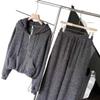 Women's Striped Hoodie & Wide-Leg Pants Slimming Sportswear Set
