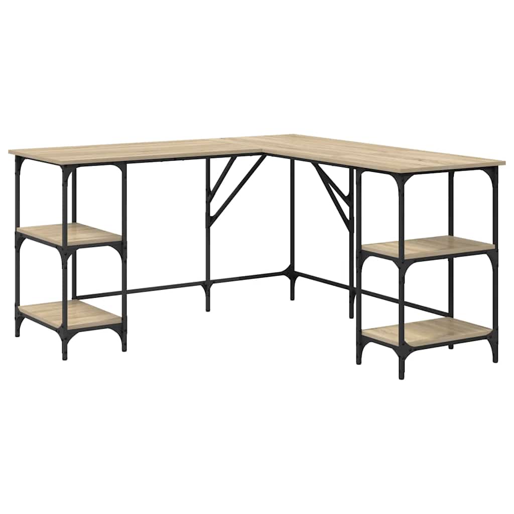 Desk Sonoma Oak Finish 139 x 139 x 75 cm Particleboard
