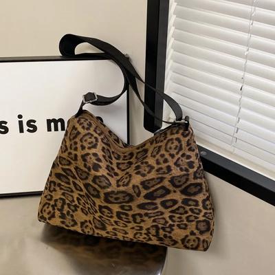 Standard-Umhängetasche mit Leopardenmuster für Damen, große Kapazität, All-in-One-Tasche, Pendler-Freizeittasche, Modetrend