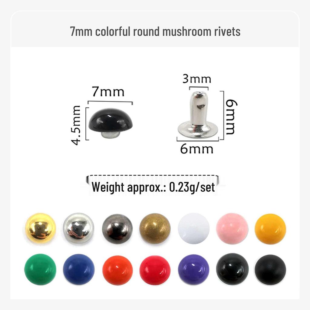 Metal Double-Sided Mushroom Rivet: Half-Round Head Snap Button for Leather Bags & Shoes