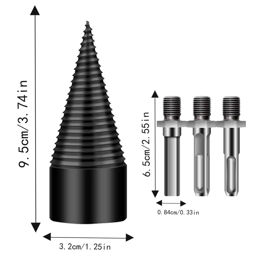 Log Splitter Drill Bit Steel Drill Bit For Kindling Splitter Heavy Duty Detachable Attachment For Men Home Outdoor Camping