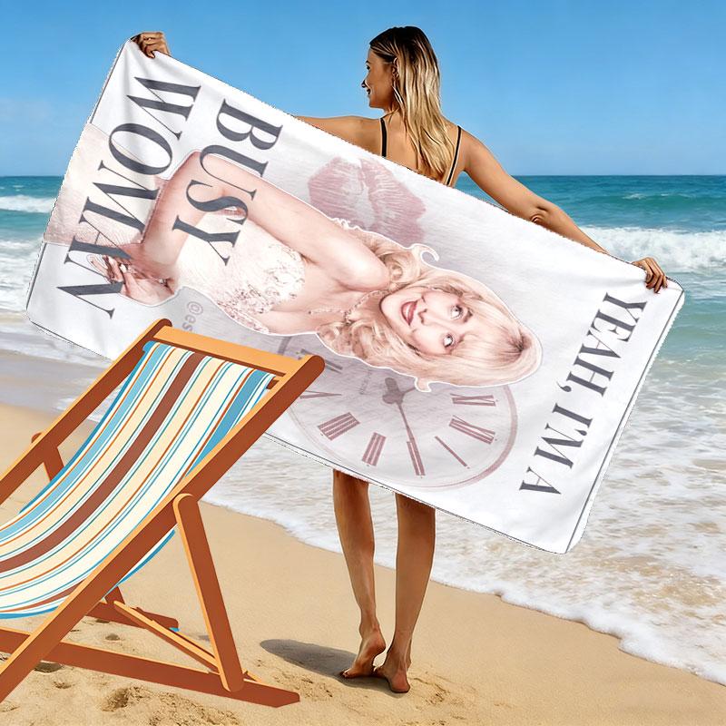 Sabrina Carpenter Vibe Print Beach Towel, Large Soft Quick Dry Towel for Beach Camping Swimming