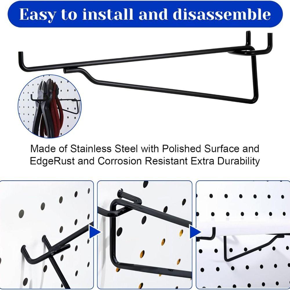 5pcs Heavy Duty Peg Board Brackets Wall Mount Pegboard Organizer Portable Pegboard Clip Set  Garage