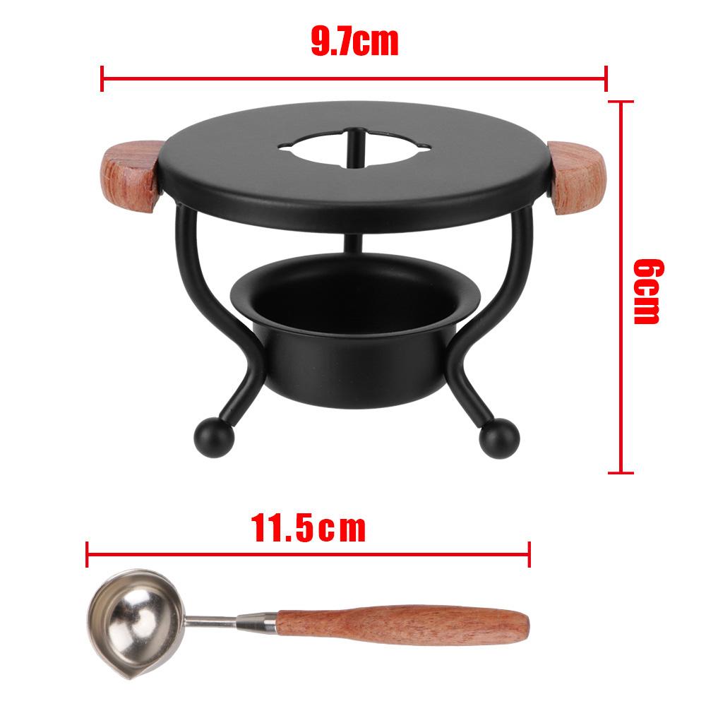 Wax Seal Stamp Stick Warmer DIY Craft Gift Wood Handle Sealing Wax Spoon Tripod for Candle Stamp Fire Paint Retro Sealing Wax Furnace Stove Pot
