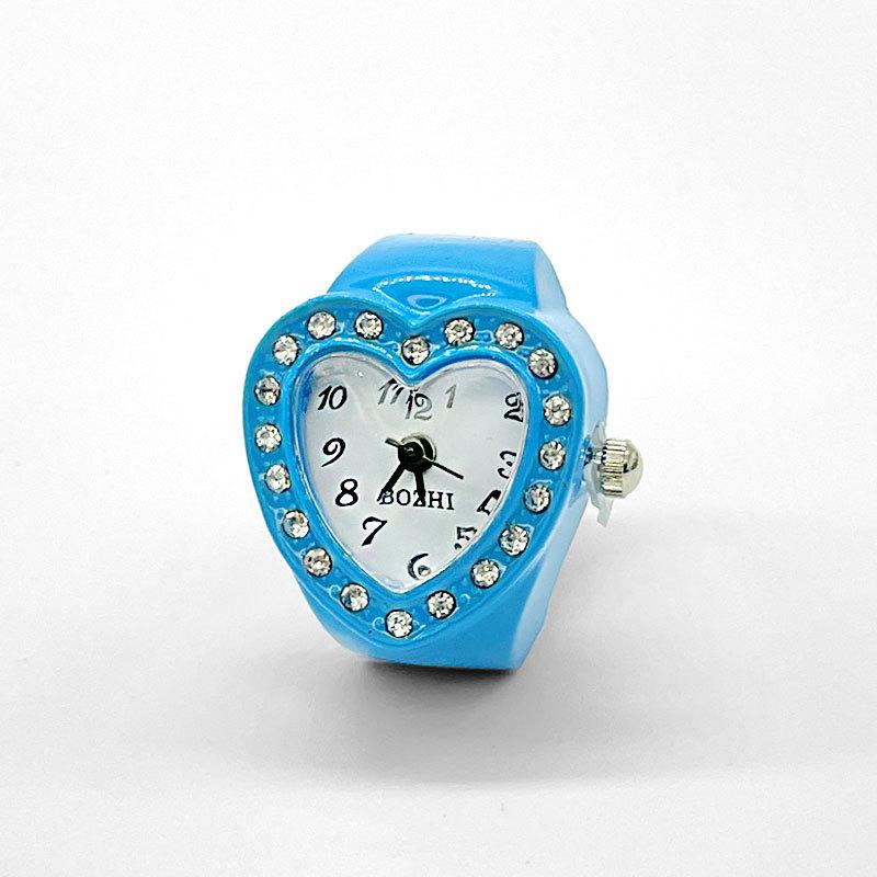 

Temperament Women Love Lovers Finger Watch Small Cute Small Dial Flash Diamond Fashion Watch синий