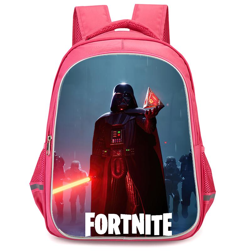 16-Inch Fortnite Cartoon Backpack with Double Zipper Design, Ergonomic Spine Protection, Suitable for Boys & Girls Aged 5-8