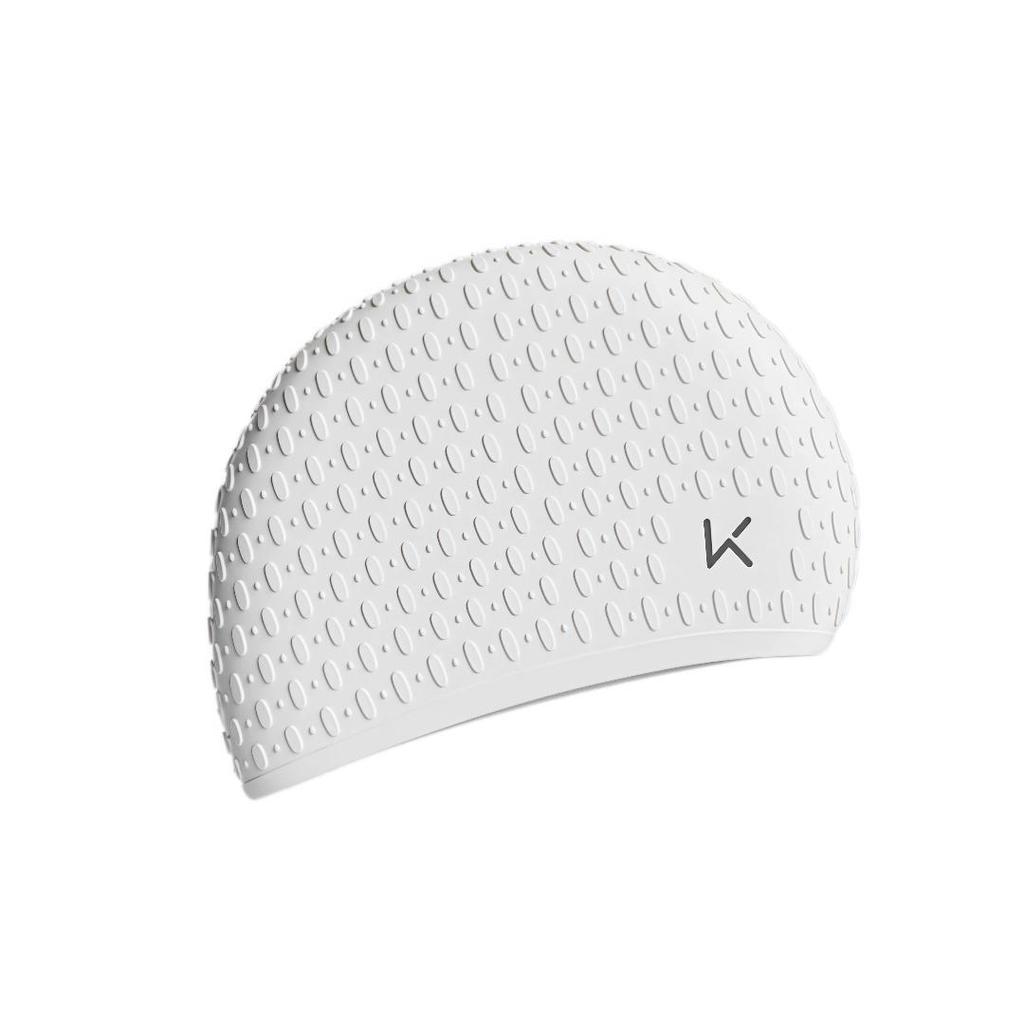 Keep Silicone Swimming Cap, Large Size, Waterproof, Long Hair Specific, Ear Protection, White
