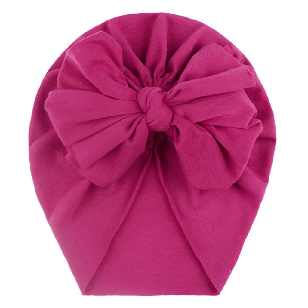 Toddler Kids Baby Boys Girls Solid Bow Knotted Hat  Headwear Accessories