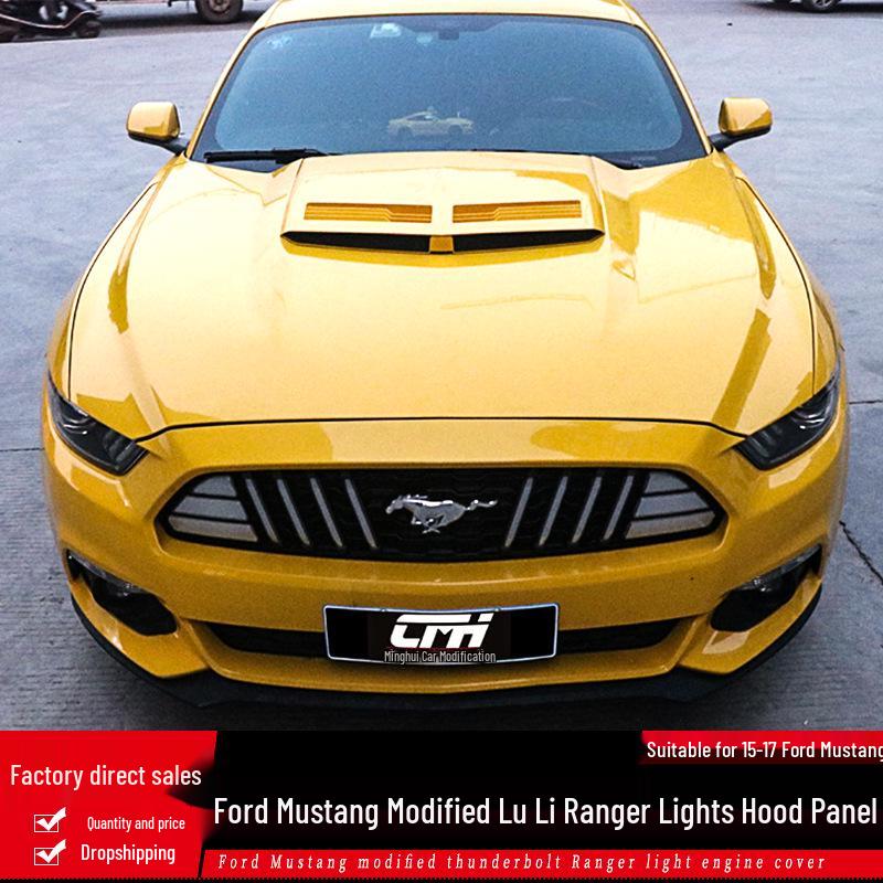 

15-17 Ford Mustang Ranger Thunderbolt Decorative Hood Panel with Lights 60