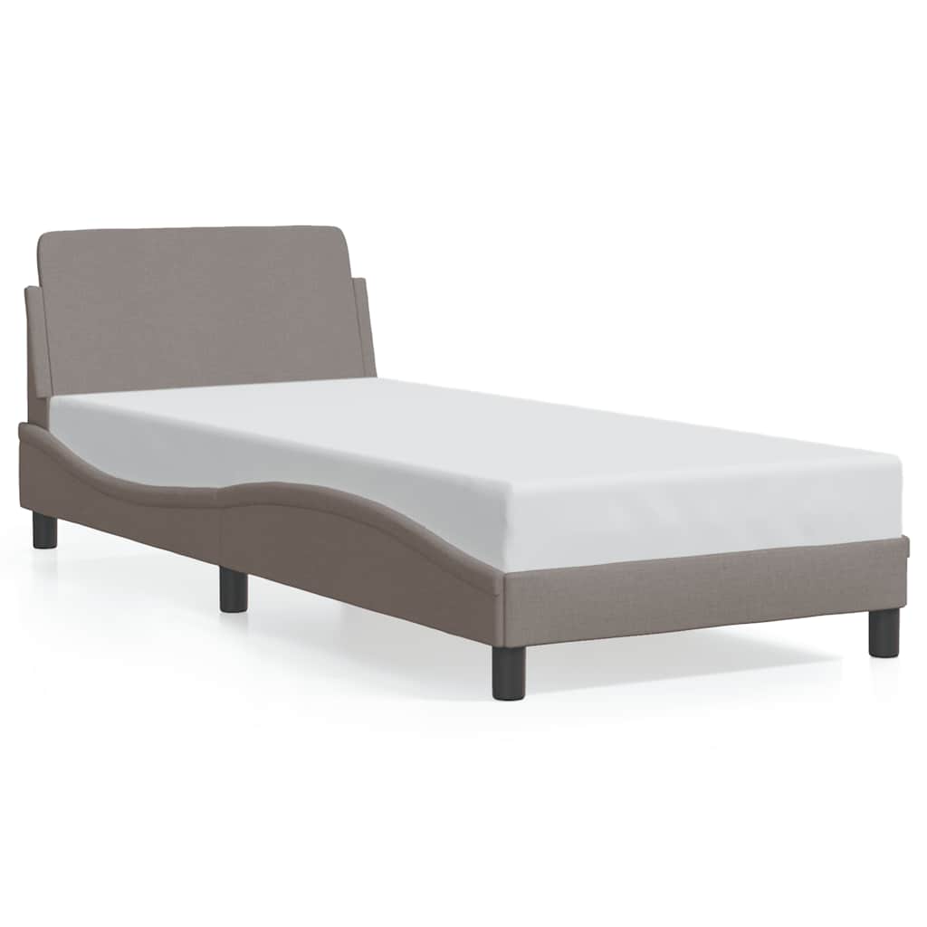 Vidaxl Rama Łóżka Z Zagłówkiem Bez Materaca, Taupe, 90X200 Cm, Tkaniną