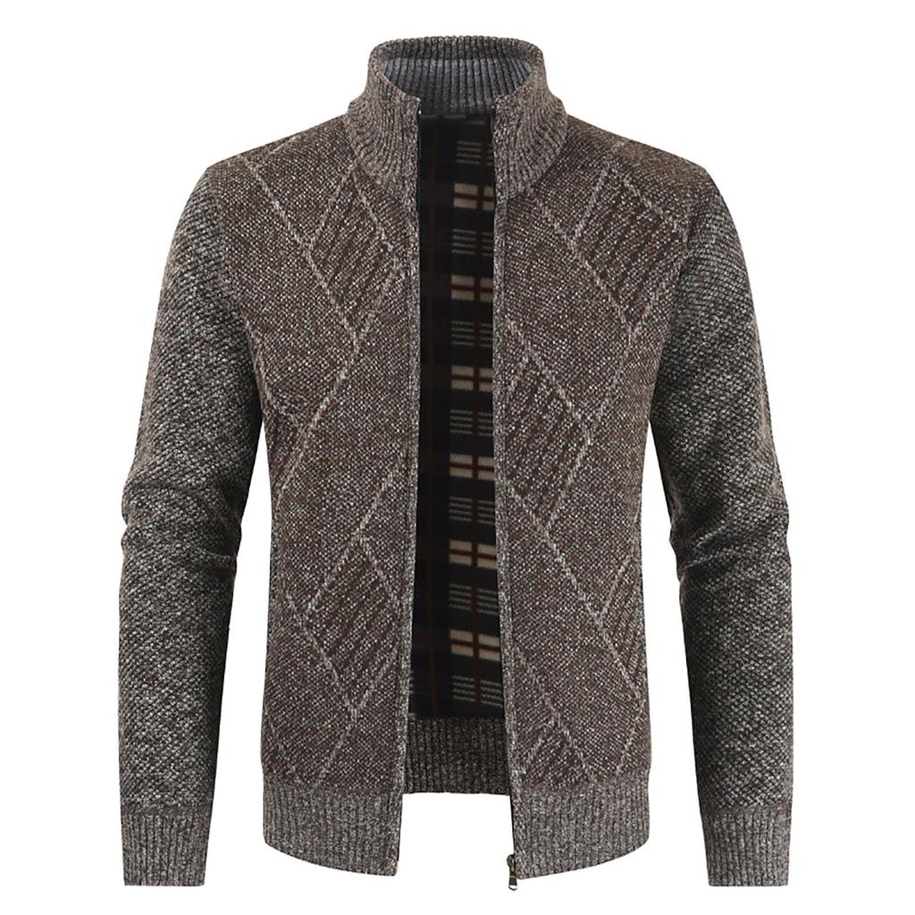 Maglione da Uomo Casual Invernale con Zip Collo Alto Cardigan Top Maglione Camicetta Cappotto
