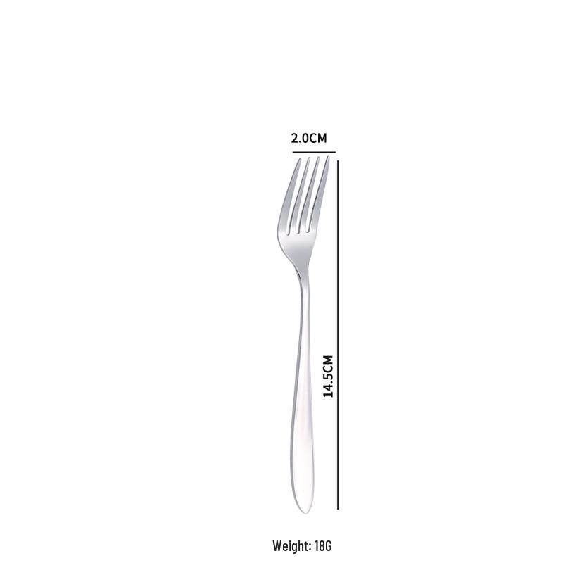 Western Cutlery Set - Thickened Pointed Handle, Stainless Steel Fruit Fork, Dessert Spoon, Steak Knife, Fork & Spoon, New Chinese Style.