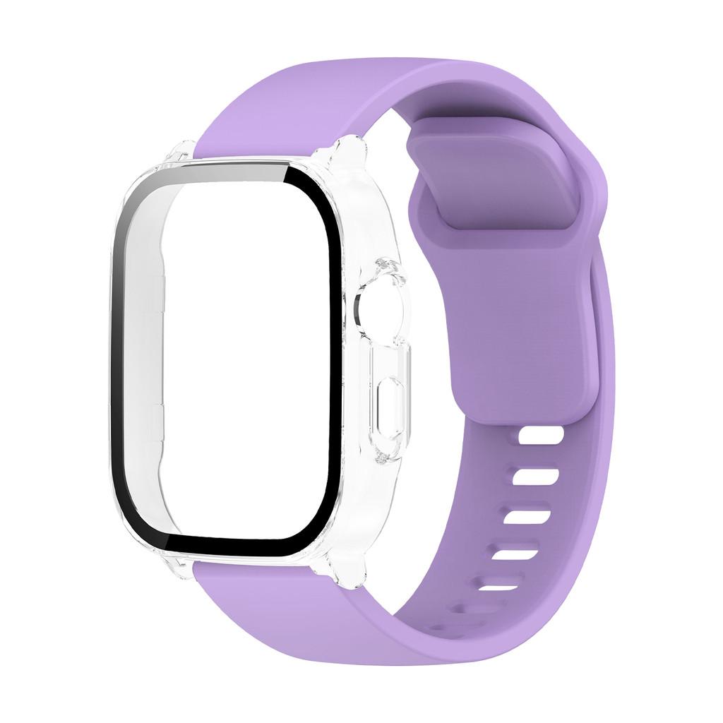 For Realme Watch5 PC Case with Tempered Glass Screen Protector and Silicone Strap Band Full Protection Cover for Realme