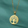 LIKGREAT Tree of Life Men Necklace Stainless Steel Talisman Amulet Choker Chain Necklaces Vintage Jewelry Gift