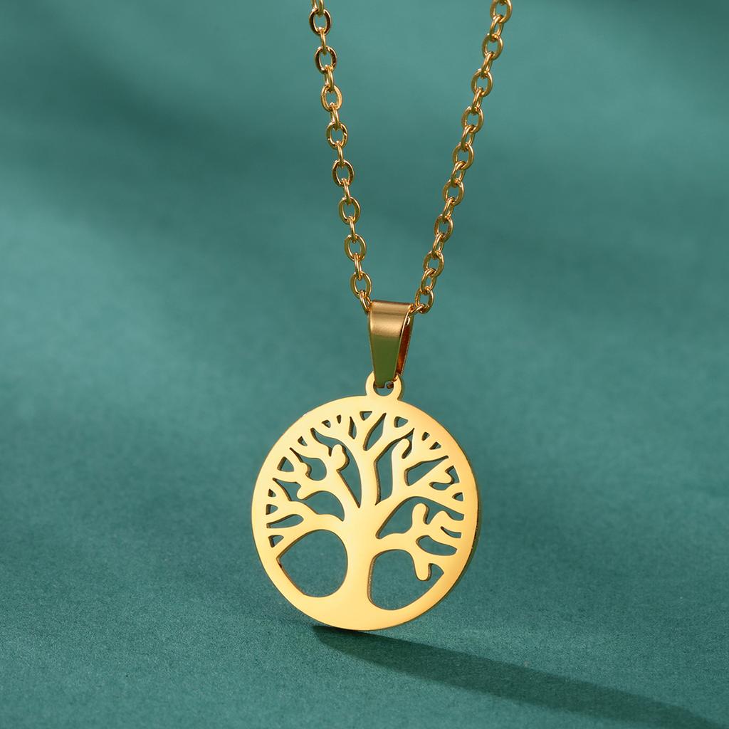 LIKGREAT Tree of Life Men Necklace Stainless Steel Talisman Amulet Choker Chain Necklaces Vintage Jewelry Gift