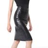 Women's Autumn And Winter Pu Leather Skirt Hip Skirt Slim Leather Skirt Split Skirts
