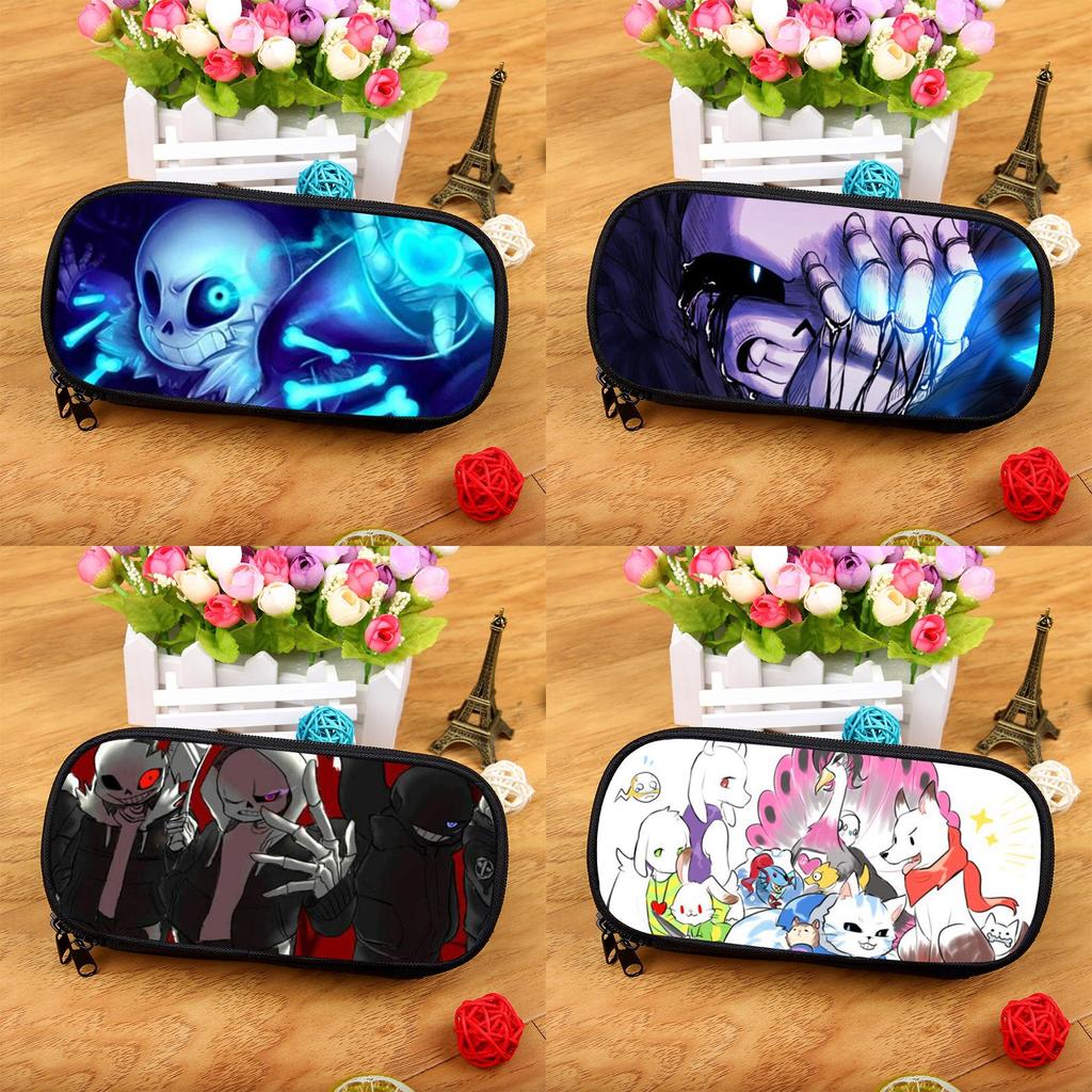 Undertale Pencil Case Large Capacity Nylon Organizer For Students And Artists
