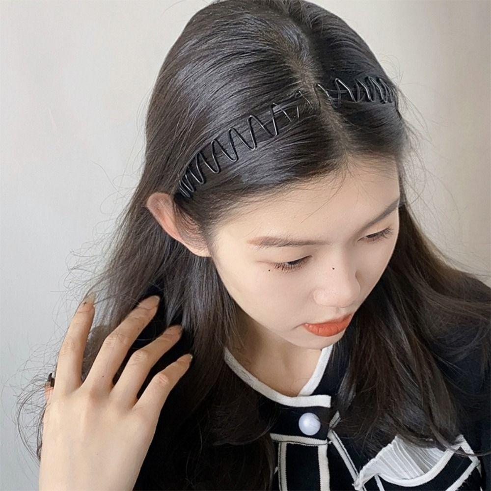 Double Layer Wave Shape Headband Cross Men Hair Bands Fashion Thin Metal Hair Hoop  Children