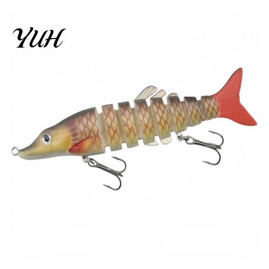 Professional Fishing Supplies 13CM/17G Multi-Jointed Lure, Realistic 8-Section Swimbait with Hooks, Lifelike Baits Bionic Hard Artificial Bait
