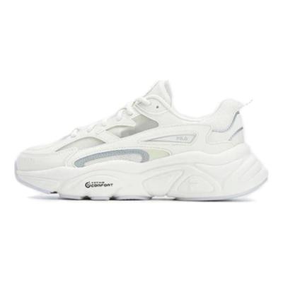 Mars 1 Cuero Una Capa Deportes Absorción de Impactos Resistente al Desgaste Zapatillas Casuales de Caña Baja Mujer Zapatilla Blanco Gris F12W322109FGS