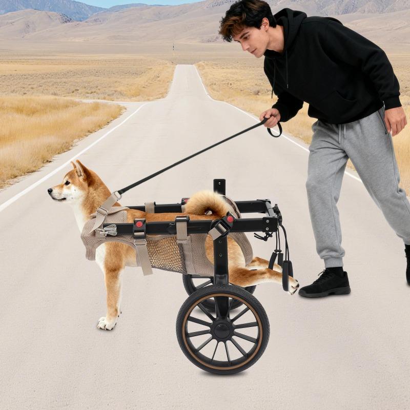 Verstellbarer Haustier-Trolley Hundewagen Rehabilitation Gehhilfe Wagen Tragbarer Gehwagen Werkzeuge für Hinterbein-Unterstützung