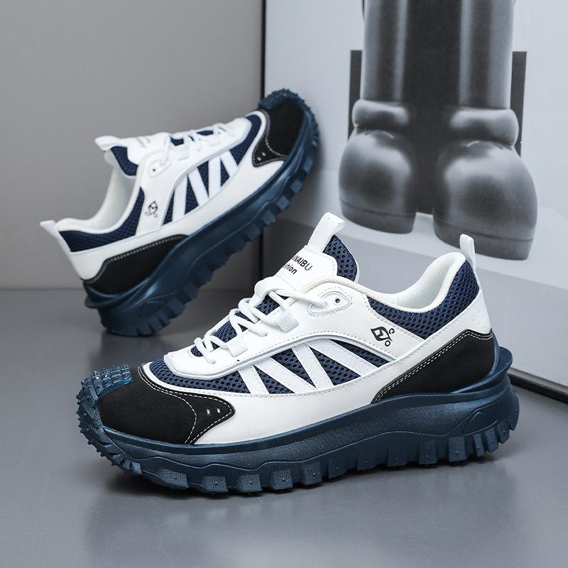 

Chunky Sneakers Casual Sneaker Men Running Shoes Fashion Breathable Mesh Comfortable Platform Designer 2025 Non-slip Sport Shoe 39 синий