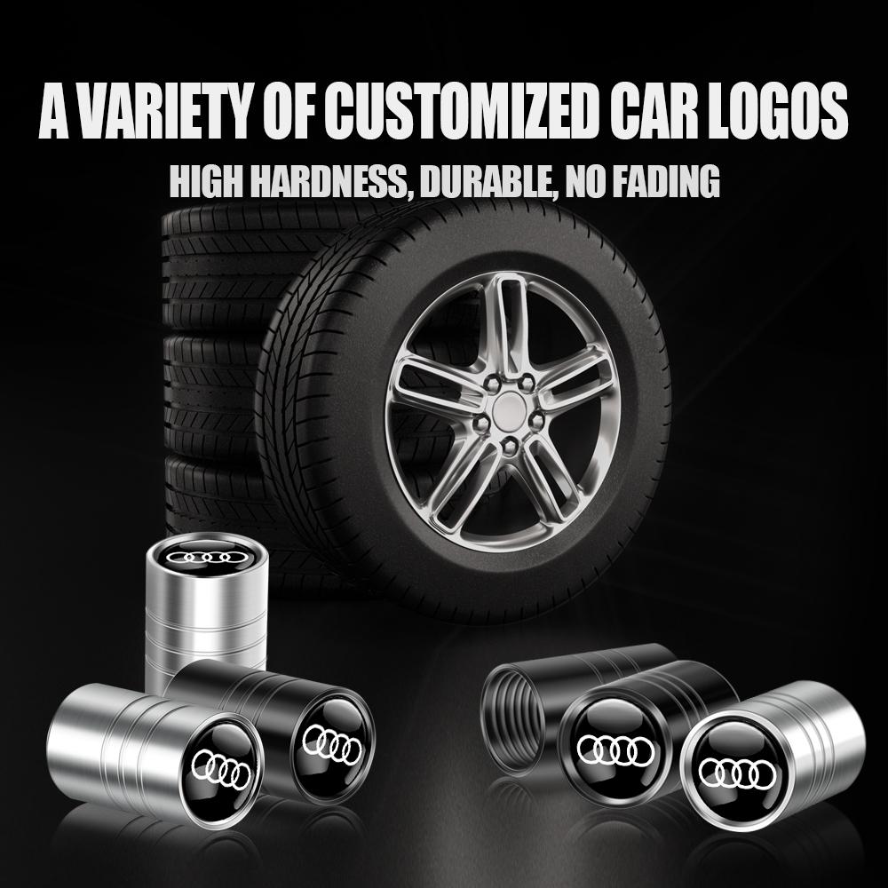 4Pcs Auto Wheel Tire Air Valve Caps Car Tyre Valve Cover for z1 RS A4 B8 A3 A6 C5 Q3 8P 8V A5 Q5 B7 B6 B9 QUTTRO RS Q3 Q7 S31z
