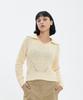 BLOND9 Volume Open Collar Boucle Knit_Ivory