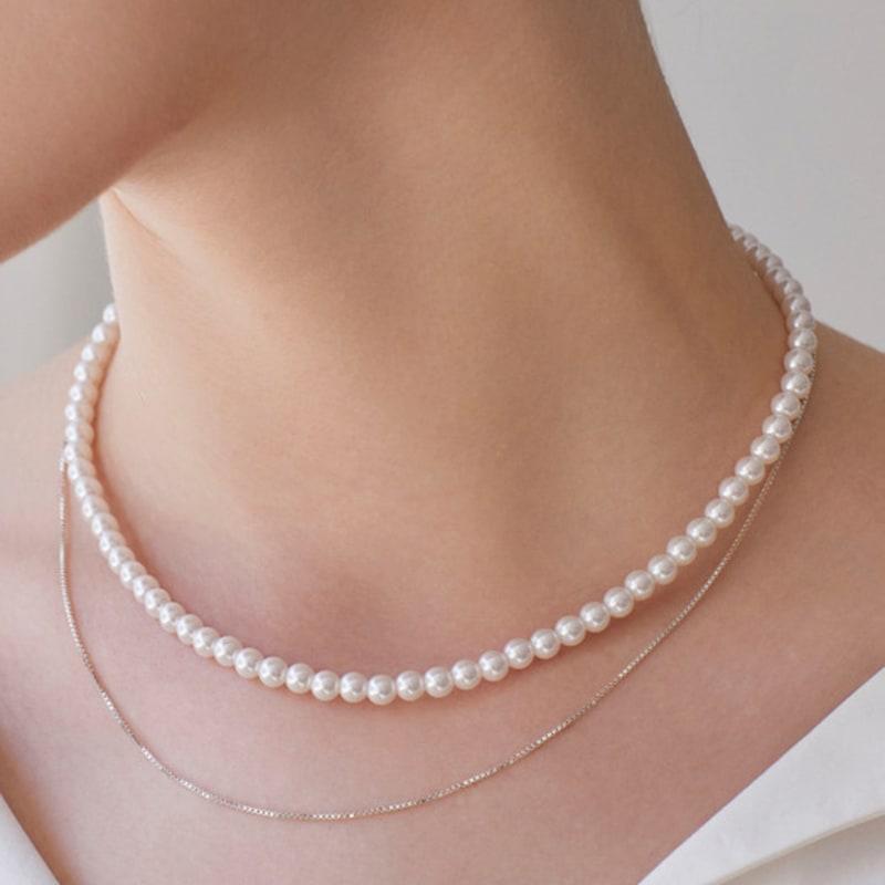 dmoment (SET/925Silver) Azure Peral Necklace