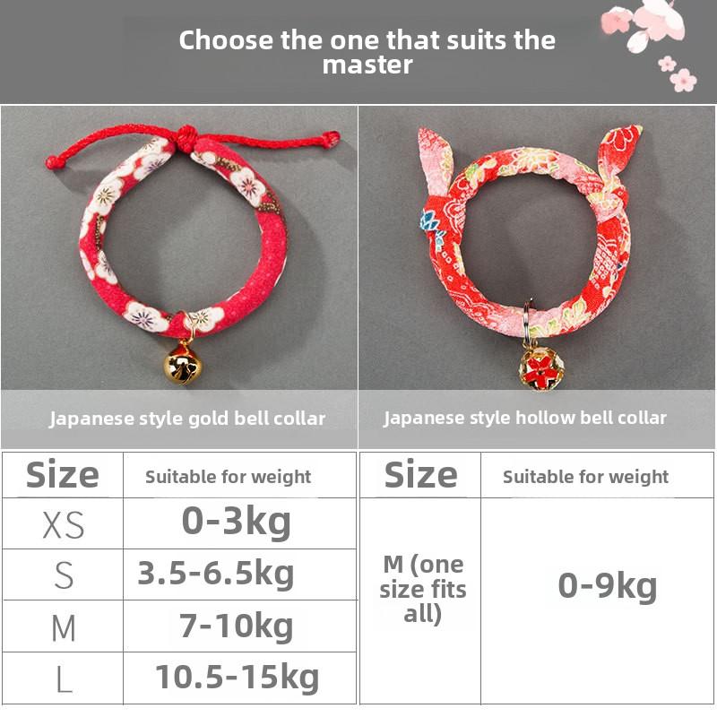 Niedliche Katze im japanischen Stil Mehrfarbig Mehrstil Halsband Katzenglocke Katzenhalsband Selbsteinstellend Haustierbedarf