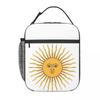 Sun Of May Flag Of Argentina Insulated Lunch Bag for Women Kids Portable Food Boxes Thermal Lunch Box Tote