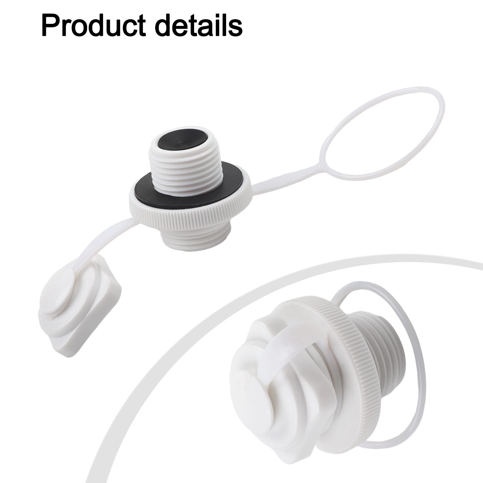 

White Boston Air Valve One-way Inflation Valve Airbeds Approx. 22mm BIGMOUTH Boats Canoes Kayaks Plastic Pool Rafts