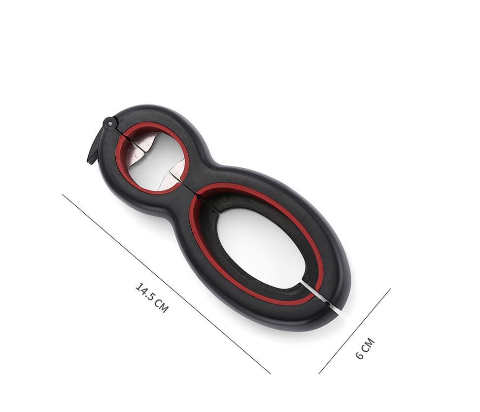 6-in-1 Multi Opener, Jar Gripper Bottle & Can Opener Tool, Non-Slip Easy Open Lid Remover for Seniors, Weak Hands