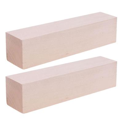STOBOK Carving Wood Carving 2pcs Basswood Blocks 15cm Long for Woodworking Unpainted Wooden Blocks for Art DIY Crafts Kit, Crafts, Beginners,