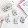 Ins Style Korean Silver Mini 1 Inch Id Photo Album Pendant Keychain Storage Display Pendant Storage Card Book Photo Card Bag