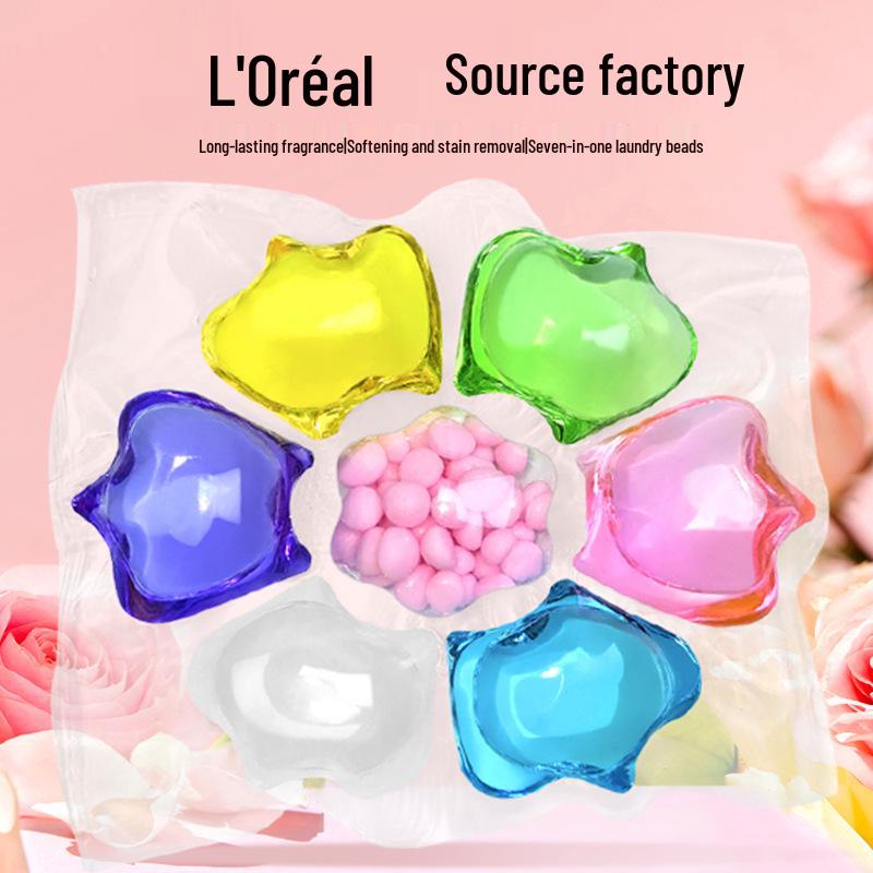 Seven-in-One Laundry Pods: Scent Booster, Softener, Long-Lasting Fragrance & Stain Removal Beads.