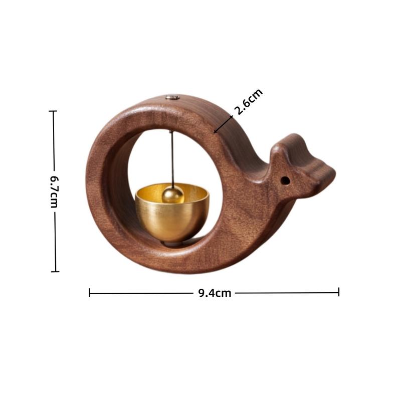 Magnetic Wind Chime Cartoon Doorbell Japanese Style Solid Wood Door Opening Alert for Pet Shop Entrance