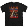26 Def Leppard Hysteria Tour Kinder Jugend T-Shirt Lizenziertes Musik Rockband Tee Schwarz Unisex T-Shirt