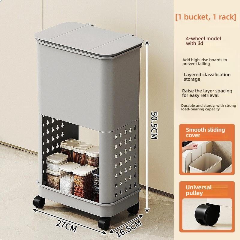 

White Concise Design Durability Plastic Waste Container with Look Feet Wheel Perfect Household Cleanliness Various Indoor Space фиолетовый