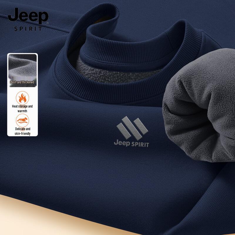 JEEP SPIRIT Herren Fleecegefüttertes Rundhals-Sweatshirt