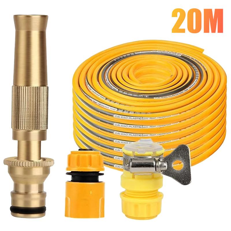 High-Pressure Brass Water Hose Garden Hose Nozzle Watering Hose Sprayer Flower Watering Garden Car Wash Tool Long Handle Spray