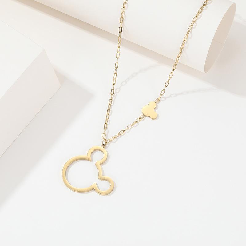 Titanium Steel Necklace Women'S Niche Design Sense Tag Sweater Chain Metal Wind Stainless Steel Collarbone Chain