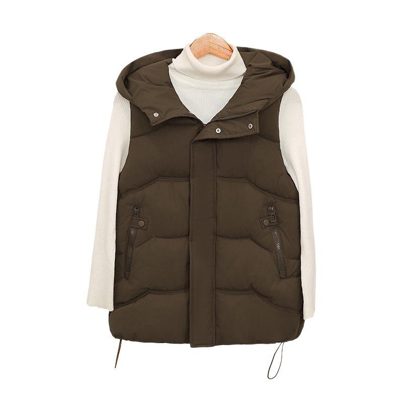 Vest autumn and winter short down cotton vest women's Korean version cotton vest vest thickened large size cotton vest