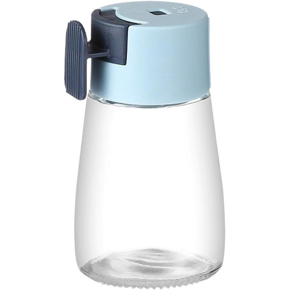 Measuring Salt and Pepper Shakers Precise Quantitative Ration Spice Dispenser Air-Tight Clear Glass Seasoning Bottle for Kitchen